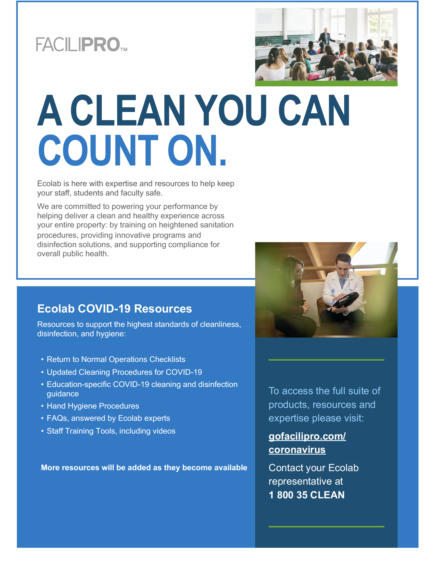 FaciliPro COVID-19 Resource Library Edu